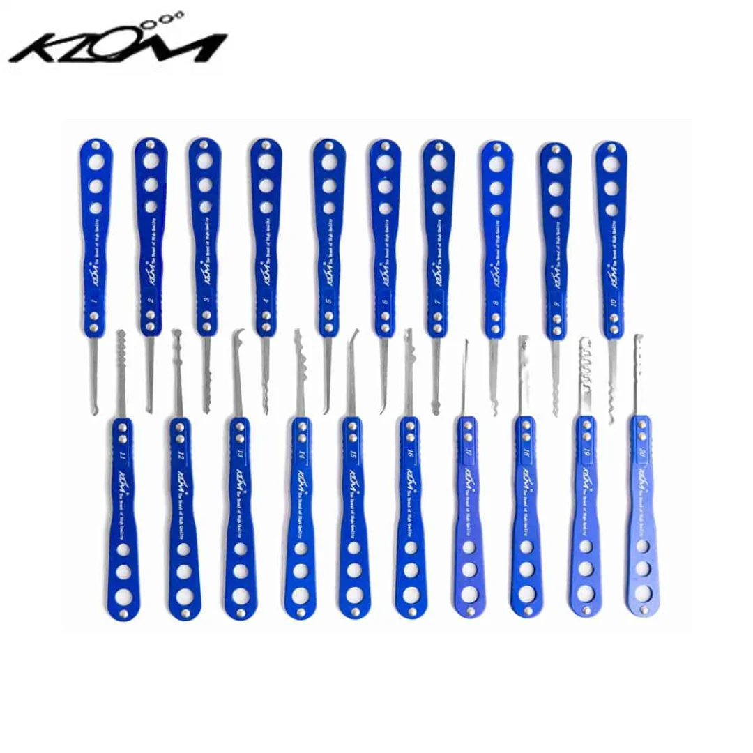 KLOM 30-in-1 Blue Locksmith Lock Picks Set Tools