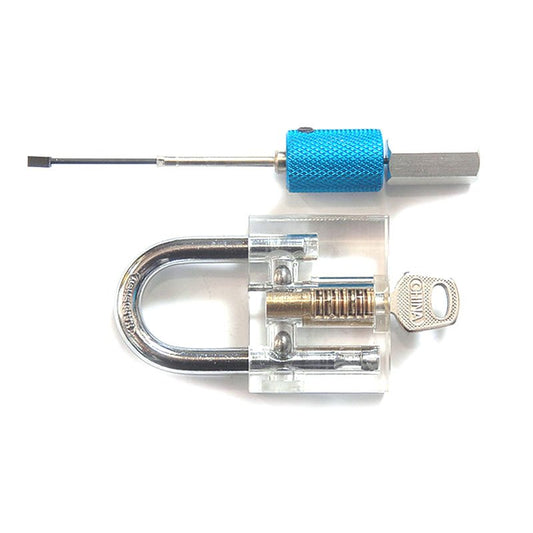 Clear Disc Detainer Practice Padlock w/ Lock Pick Training Aid