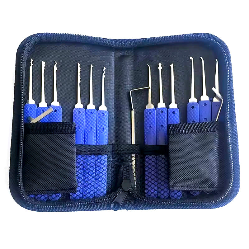 GOSO 12 PCs Barrel Unlocking Lock Pick Set (Blue Handle)