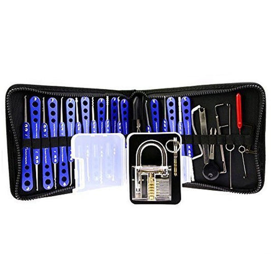 H&H 30-in-1 Lock Picks Set Transparent Practice Padlock Bundle