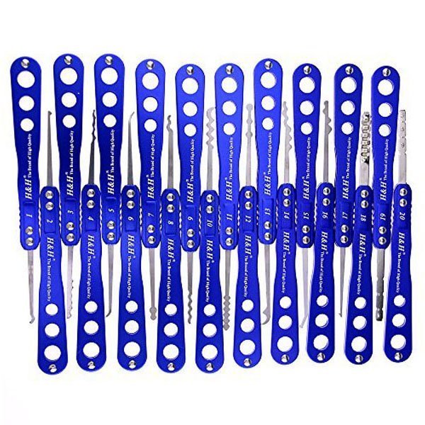 H&H 30-in-1 Lock Picks Set Transparent Practice Padlock Bundle