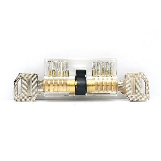 Transparent 5 Pin Double-Sided Euro Cylinder Practice Lock