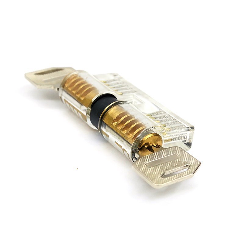 Transparent 5 Pin Double-Sided Euro Cylinder Practice Lock