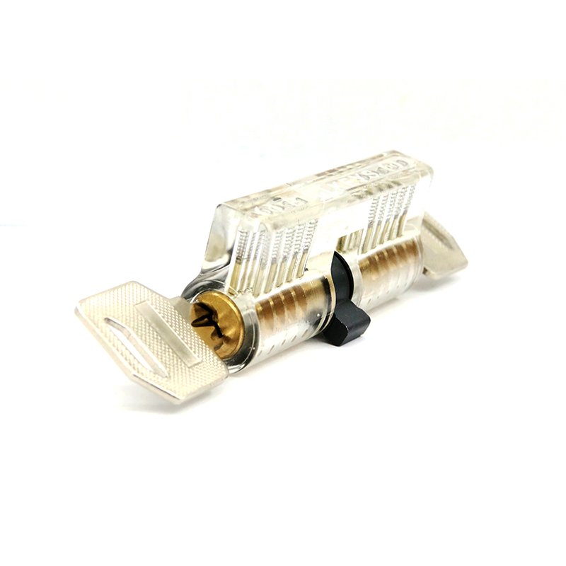 Transparent 5 Pin Double-Sided Euro Cylinder Practice Lock