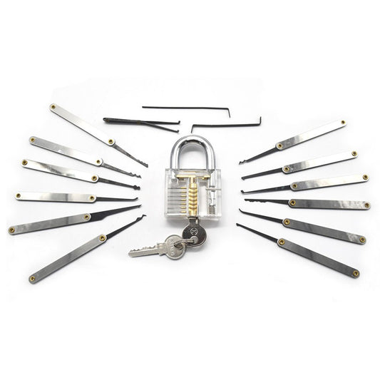 Transparent Practice Lock 12 Piece Lock Pick Set