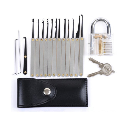 Transparent Practice Lock 12 Piece Lock Pick Set