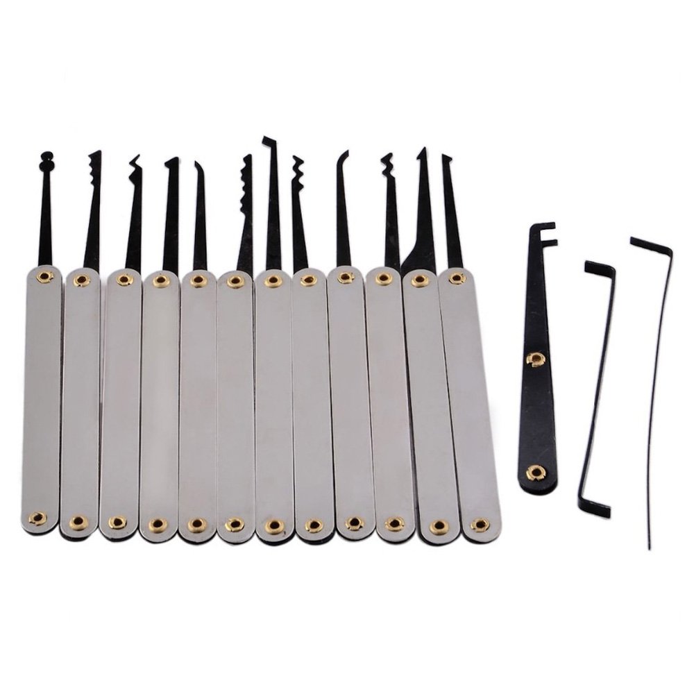 Transparent Practice Lock 12 Piece Lock Pick Set