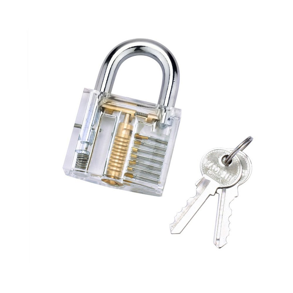 Transparent Practice Lock 12 Piece Lock Pick Set