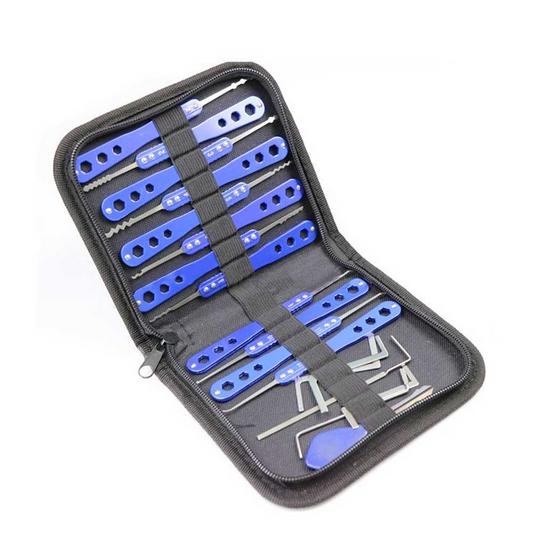 20PCS Aluminum Alloy Blue Handle Lock Pick Set